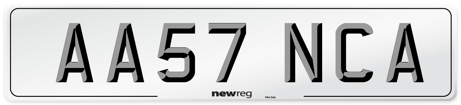 AA57 NCA Number Plate from New Reg